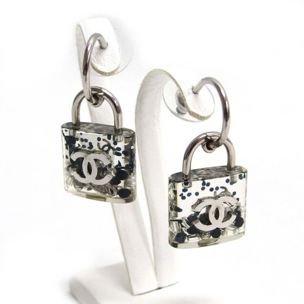 CHANEL White Logo Earrings - Picture 2 of 11